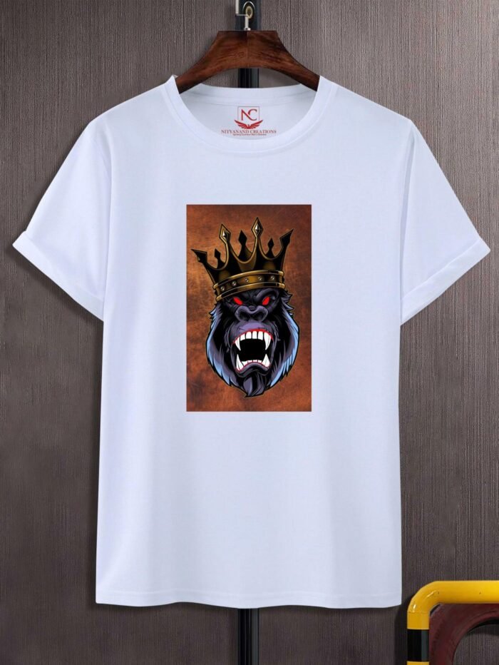 Wild Strength Gorilla Graphic Printed White T-Shirt