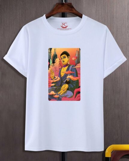 Buddha Round Neck Polyester T-Shirt-110175