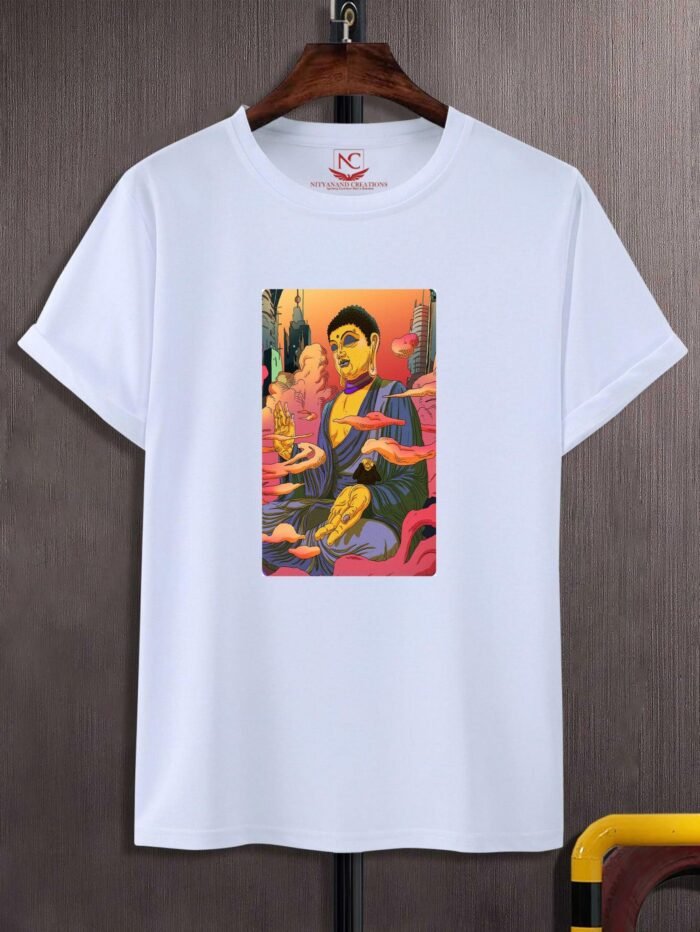Buddha Round Neck Polyester T-Shirt-110175