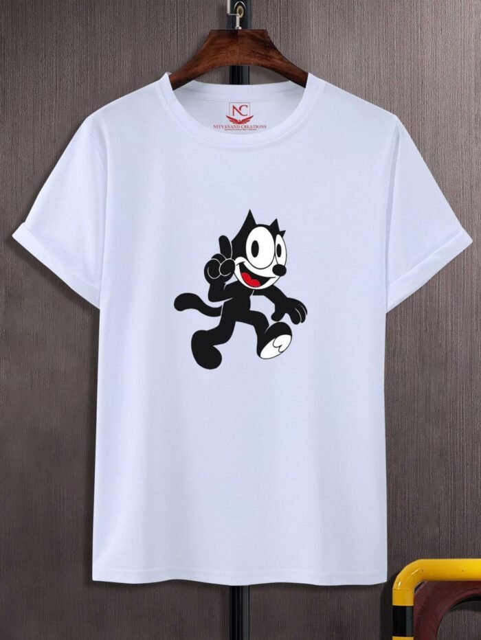 Felix the Cat Printed White T-Shirt – Classic Charm Meets Modern Style