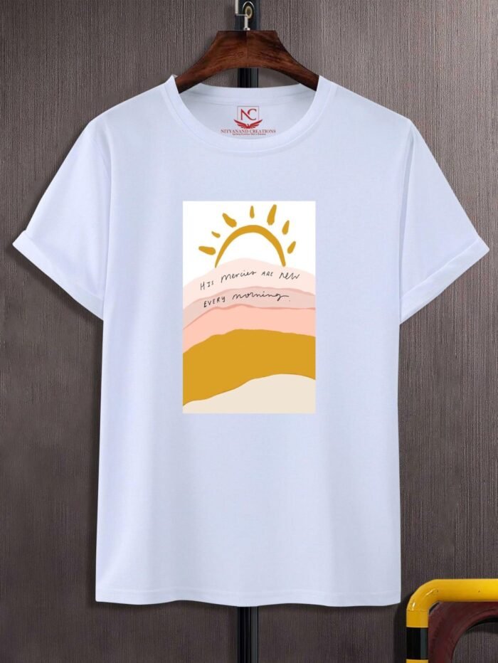 His Mercies Are New Every Morning Graphic Print White T-Shirt