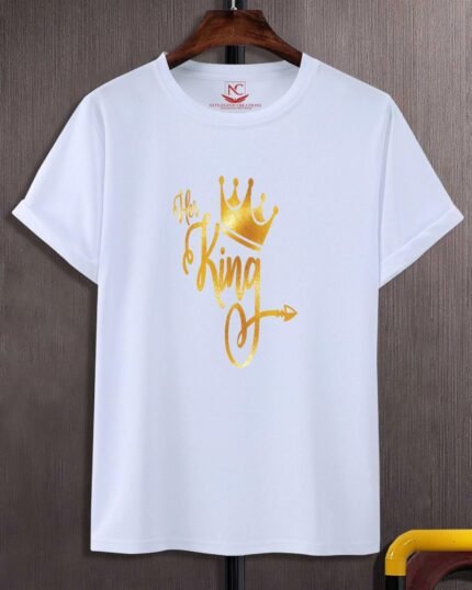 King Graphic Printed White T-Shirt Rule with Style