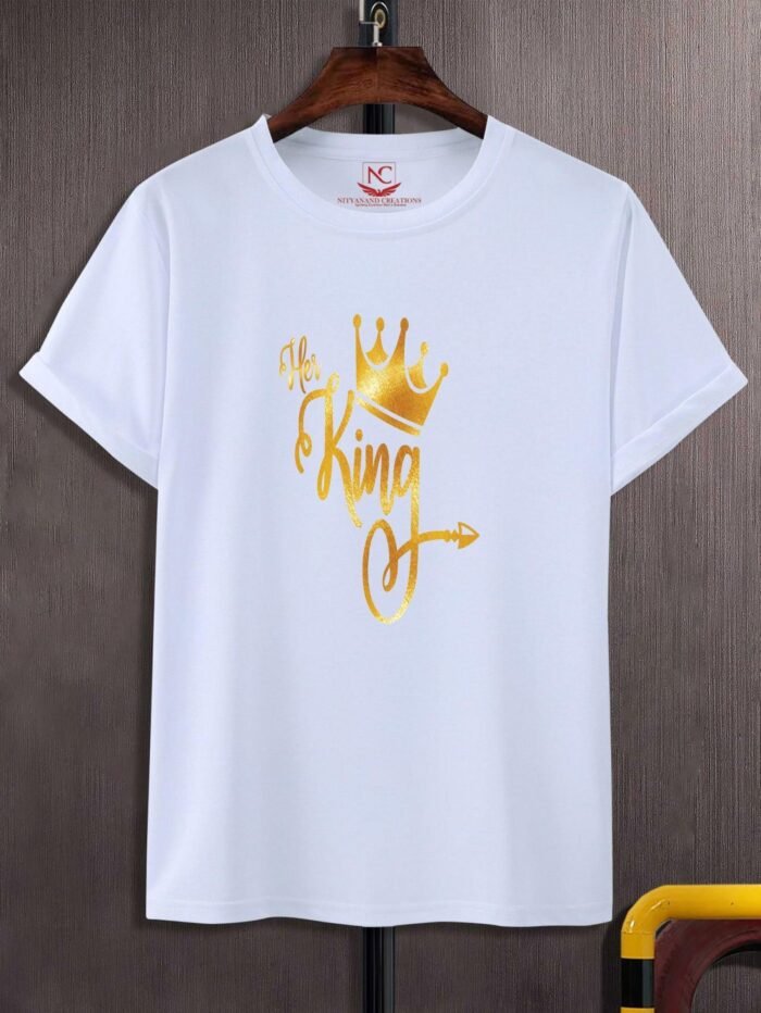 King Graphic Printed White T-Shirt Rule with Style