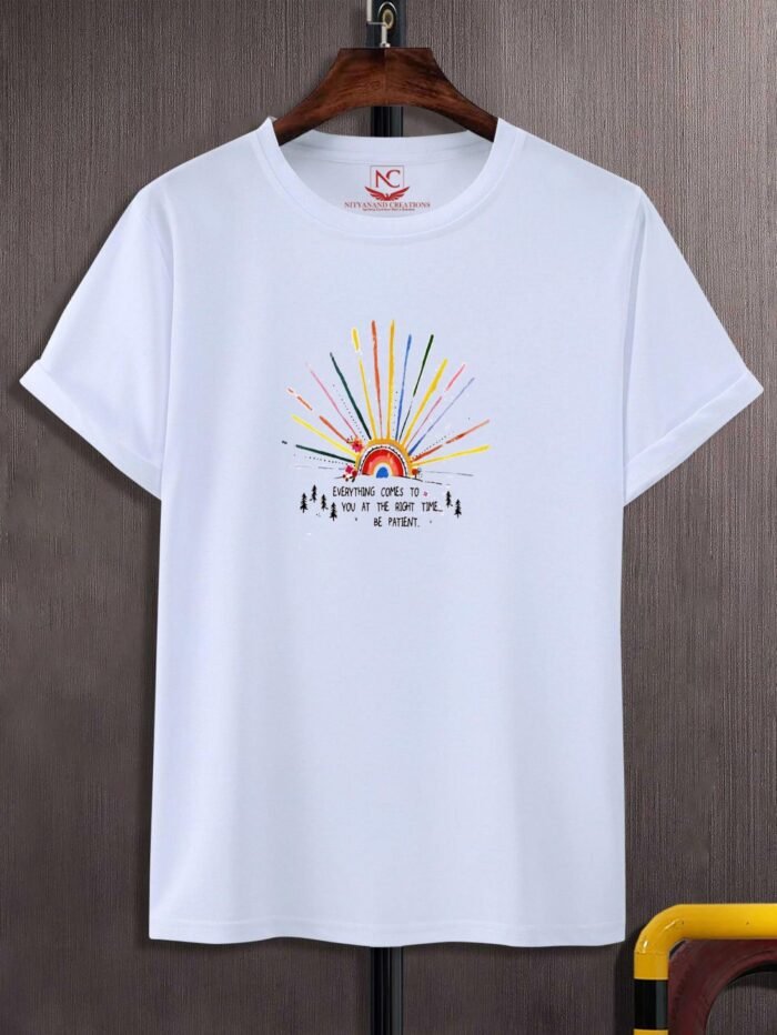 Everything Comes To You At The Right Time - Be Patient Round Neck T-Shirt for Men
