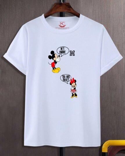 Mickey and Minnie Retro Round Neck T-Shirt for Men