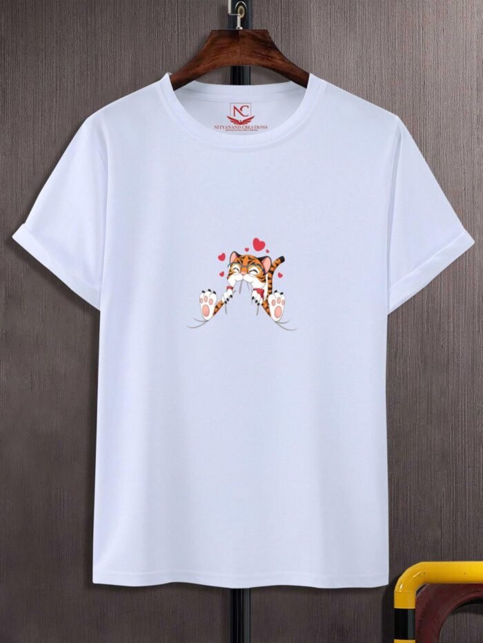 Round Neck Graphic Printed White T-shirt