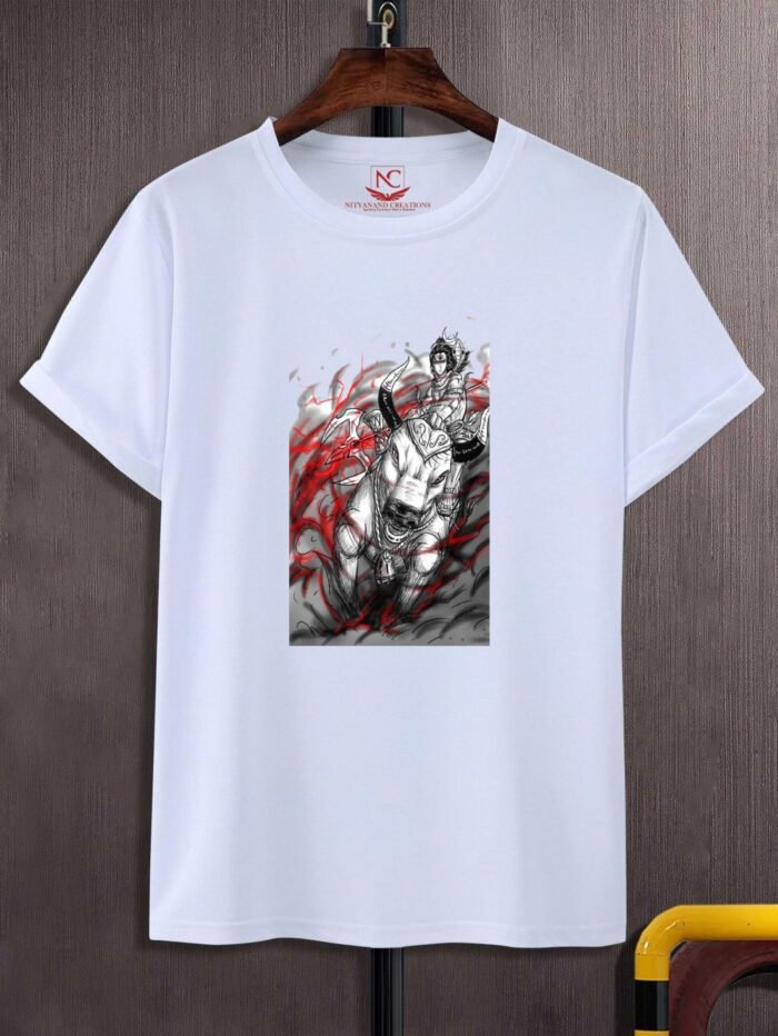 Bholenath with Nandi Polyester T-Shirt