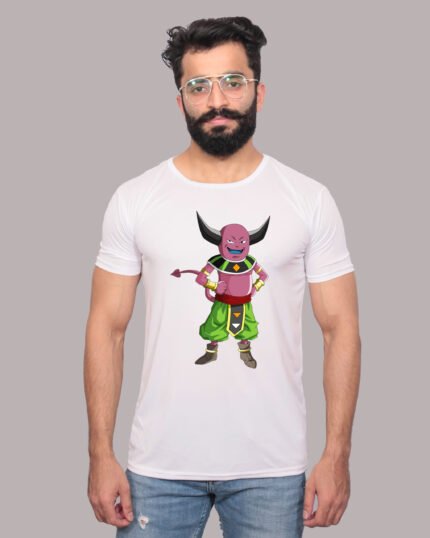 Beerus Graphic Printed White T-Shirt-1200277
