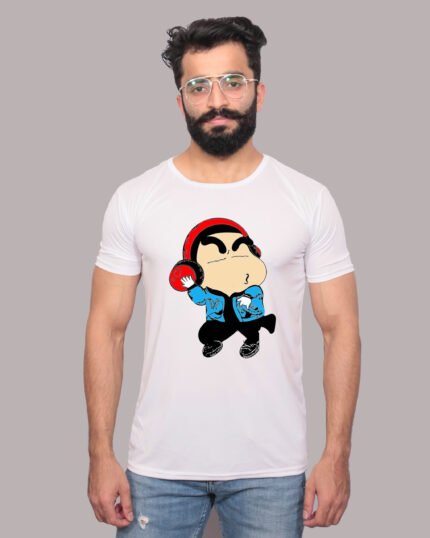 Shinchan Graphic Printed White Tee Fun and Playful Style-1200289