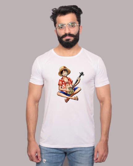 One Piece Adventure Graphic Printed White Tee-1200307