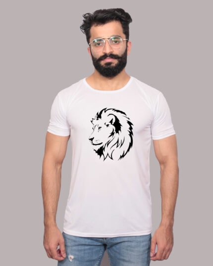 Loin Power Graphic Printed White Tee-1200322