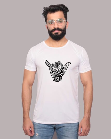 Shaka Vibes Graphic Printed White Tee-1200331