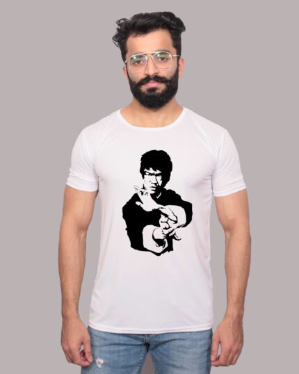 Bruce Lee Legend Graphic Printed White T-Shirt-1200339