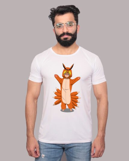 Kurama Spirit Graphic Printed White T-Shirt-1200343