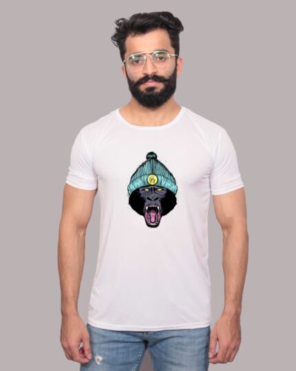 Ungr'y Monkey Graphic Printed White T-Shirt-1200353